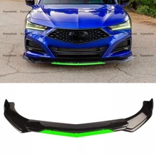 For Acura Tlx ILX Universal Front Bumper Lip Spoiler Splitter Gloss Black Green
