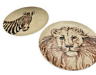 Vintage 1970s Fitz And Floyd Decorative Zebra And Lion Plates 7.5”