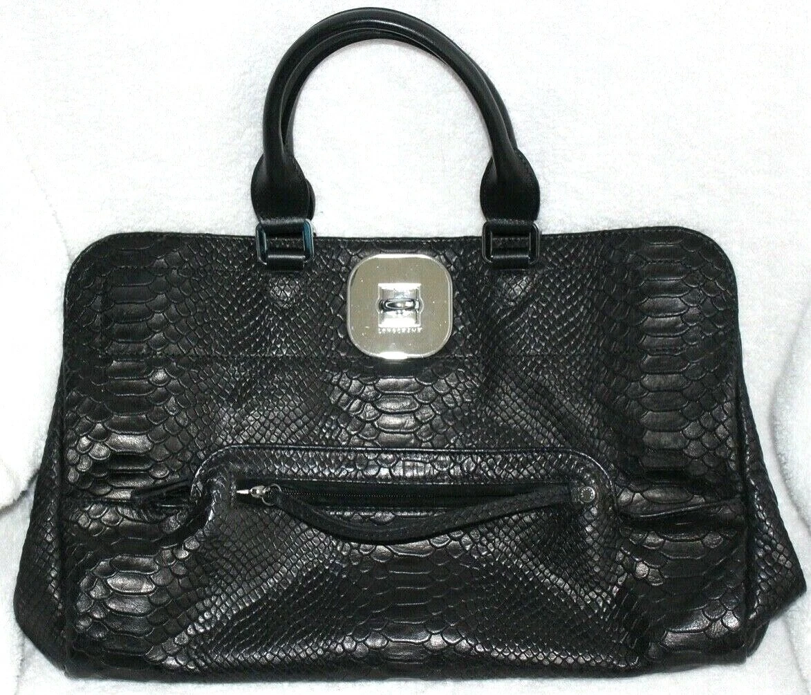 Sac longchamp noir croco cheap