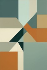 Large Abstract Painting 2x3 ft. Complex Geometric Demrin Fine Art Original NEW