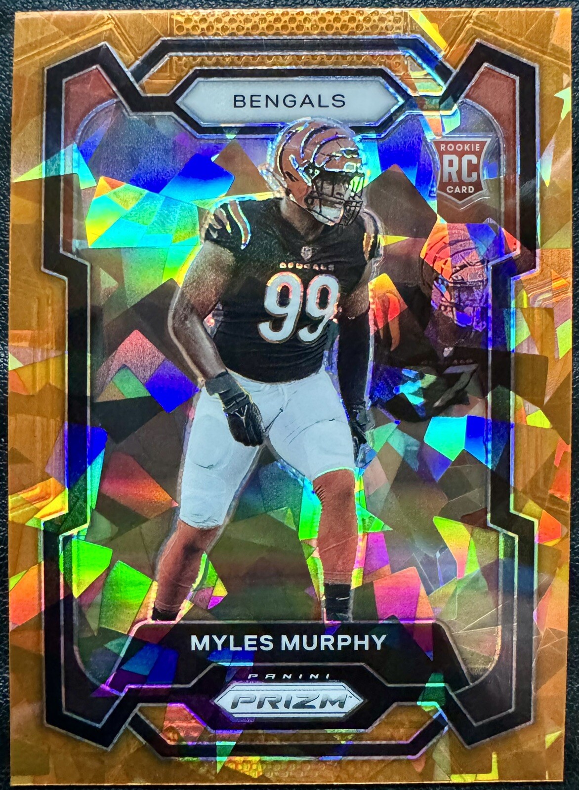 2023 Panini Prizm Myles Murphy Rookie Card RC Orange Cracked Ice #320 - Bengals