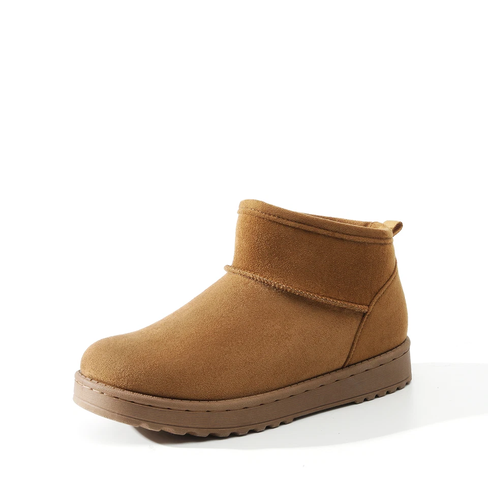 DREAM PAIRS Women Snow Boots Warn Faux Fur Lined Slip On Suede Ankle Boots - Image 2 of 4