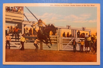 1938 CHEYENNE FRONTIER DAYS Rodeo Postcard 
