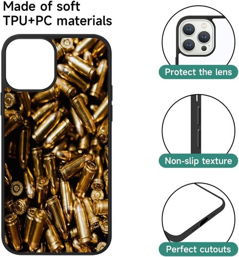Anti scratch Cover 2nd Amendment Bullets For iPhone SE XS XR Max 5 6 7 8 Plus - Picture 9 of 25