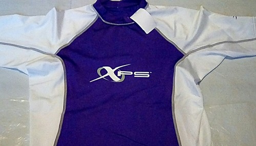 NEW XPS Kids UPF 30+ Sun Protection Swim Shirt Youth Purple Size Small - Picture 2 of 4