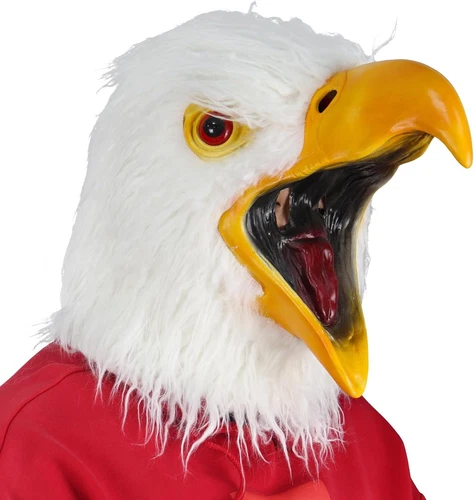 White Eagle Mask costume, full head bird mask, Eagle Head mask, latex eagle mas- - Picture 3 of 3