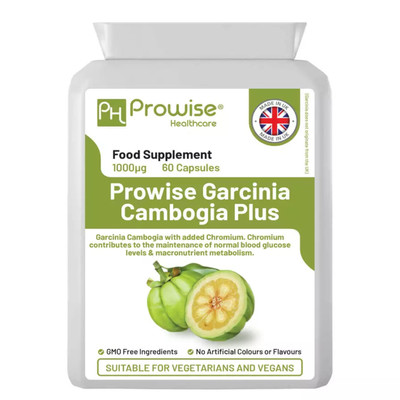 Reiner Garcinia Cambogia Extrakt 500 mg 60 Kapseln - hergestellt in Großbritannien - von Prowise