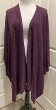 Anthony Originals Purple Poncho Cape Shawl One Size Fits Most Textured NWT