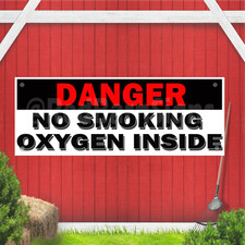 Danger No Smoking Oxygen Inside Indoor Outdoor Vinyl Banner Design