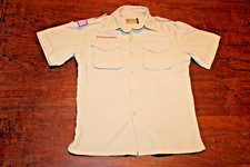 Boy Scouts of America BSA Youth Shirt Tan Youth Tan Large Vented Poly Microfiber