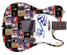 The Dave Matthews Band Stefan Lessard Signed Graphics Guitar w Sketch ACOA