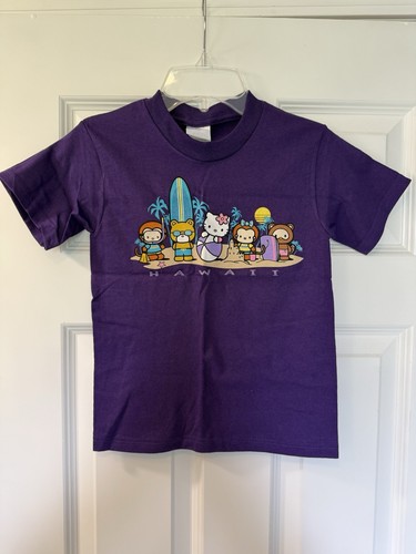 NWT Hello Kitty by Sanrio Hawaii Beach Party Childs Small Purple T-Shirt