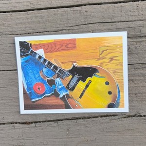 ACEO Small Art Print, Oil Painting, Still Life, Guitar, Card Art