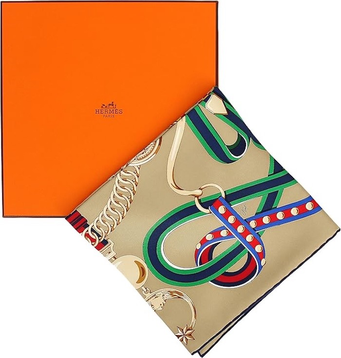 Hermes Scarf Stole Grand Tralala Virginie Jamin Silk Woman Auth