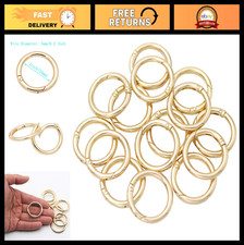 15pcs Trigger Spring O Rings Carabiner Clips for Keyrings, Bags, Purses - Gold 1