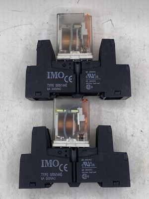 Lot Of 2 IMO RY21P124DC 250VAC General Relay With Base