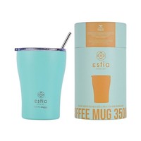 Isolierbecher Thermobecher Kaffeebecher TüRkis 350 Ml Edelstahl Mit Strohhalm