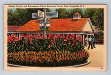 Pennsville NJ-New Jersey, Riverview Beach Park, Flower Garden Vintage Postcard