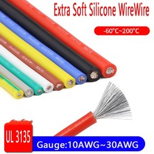 UL3135 Soft Silicone Cable Flexible Stranded Hook Up Wire Tinned Copper 10~30AWG