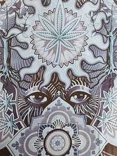 Alexander Henry Fabric elevated 2015 in Blue 1 Yard Rare