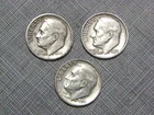 Roosevelt Dimes (Lot Of Three) : 1946 S, 1957 P, 1959 P.