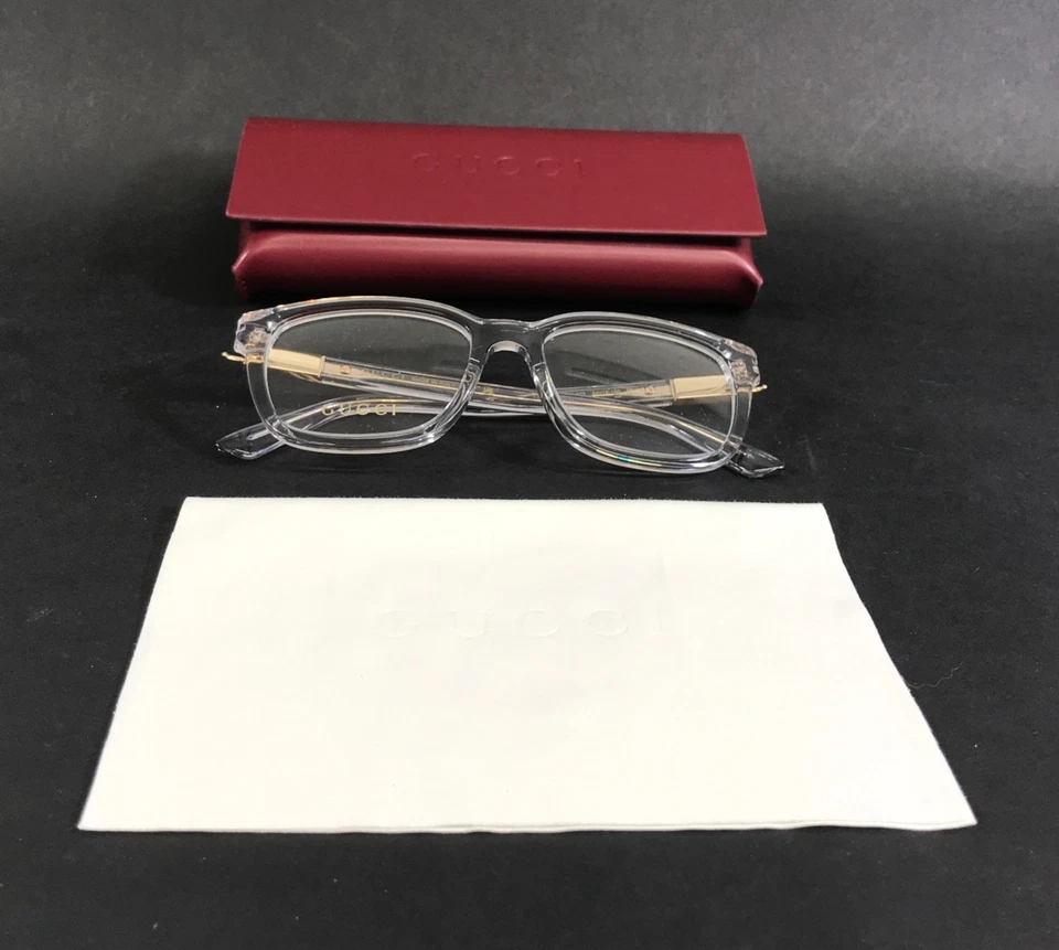 Gucci Eyeglasses Frames GG1776O 003 Grey Transparent Square Full Rim 54-18-150 - Image 2 of 4