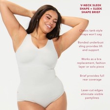 NWT Ruby Ribbon V-Neck Sleek Shape Shaping Camisole Stone Gray Size 34