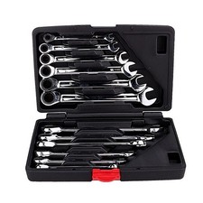 12pcs Fixed Spanners Ratchet Wrench Kit (8-19mm), High-Torque Hand Tool