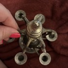 Vintage Candelabra Silver And Wood Gothic Style For Taper Candles — photo 2