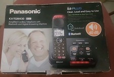 Panasonic Amplified Cordless Phone w/ Bluetooth Amplified Voice Black KX-TGM430