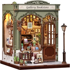 CUTEBEE Book Nook Kit - DIY Miniature House Dollhouse Kit for Adults, Booknook L
