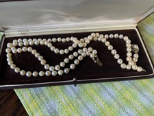 Perlenkette echt alt Vintage ca 43 cm Verschluss defekt 835 Silber 60 gramm