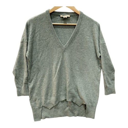 Michael Kors Pullover V-Ausschnitt 100% italienisches Kaschmir Gr. XS Oversized grün