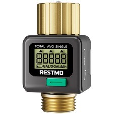 Easy-to-Use Water Flow Meter with Brass Connectors - LCD for Precise Tracking