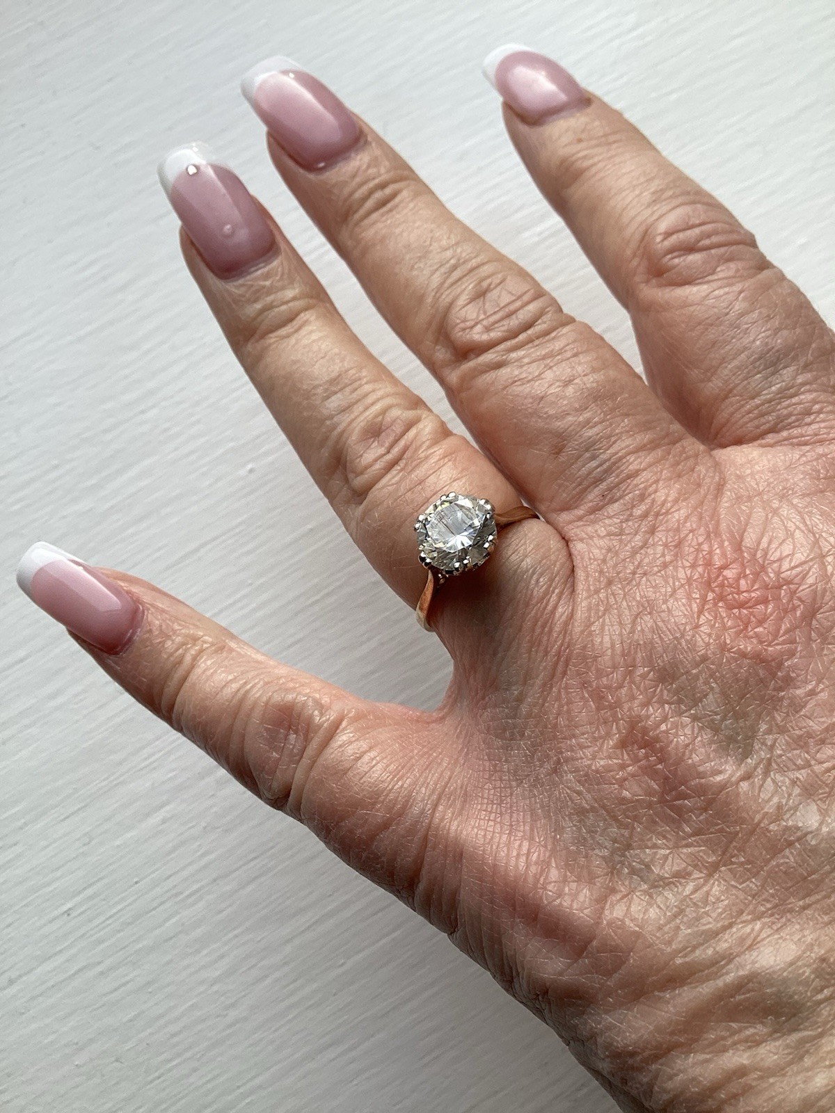 Solitaire simulated diamond ring