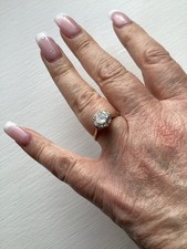 Solitaire simulated diamond ring