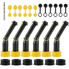 Gas Can Spout Nozzle Set Replacement Universal Kit Leakproof Angle Filter Scr...