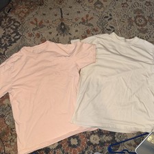 Wonder Nation Boys T-Shirt Lot Size L 10-12 Pink Cream Short Sleeve Tees