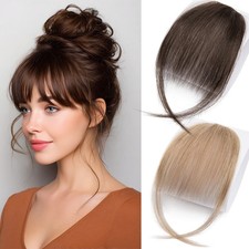 Fringe Bangs 100 Remy Human Hair Extensions Clip In Thin Real Hairpiece Blonde
