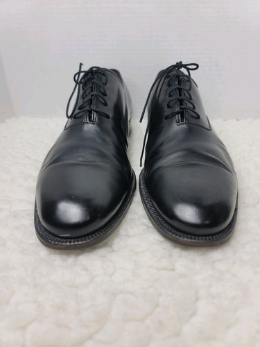 Zapatos Oxford Salvatore Ferragamo Para Hombres Enteros Talla 11.5 Cuero Negro Raro - Imagen 2 de 12