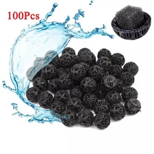 Aquarium Fish Tank Filter Media Bio Balls 16mm Dia Canister Pond Cleaning 100pcs