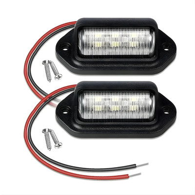 2X Universal LED License Plate Tag Light Lamp White For Truck Trailer SUV RV Van