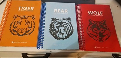Lot of 3 Spiral Cub Scout Handbooks : Tiger Wolf and Bear Boy Scouts Guides