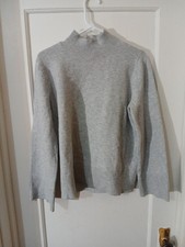 LOFT Outlet Mock Neck Sweater Pullover Women's Size Small Gray Long Sleeves