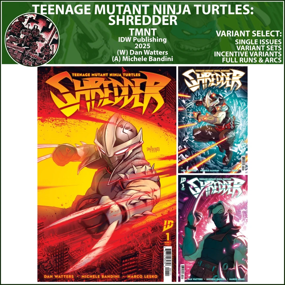 Teenage Mutant Ninja Turtles: Shredder (2025) #1 2 3 IDW Publishing COVER SELECT