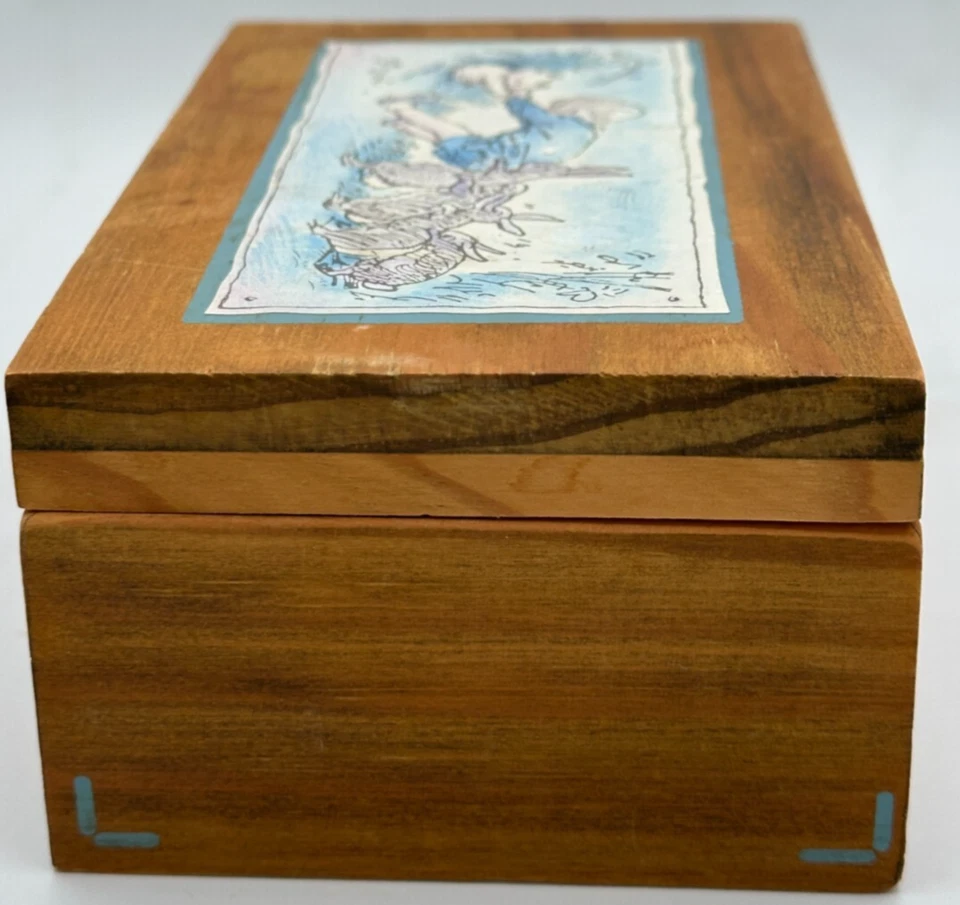 Walt Disney Co Clásico Winnie The Pooh Charpente Caja de Madera con Bisagras De Colección Disneyana Foto 4 de 4