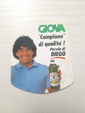 ADESIVO DIEGO ARMANDO MARADONA NAPOLI PUBBLICITA' CON AUTOGRAFO 10CMX8CM