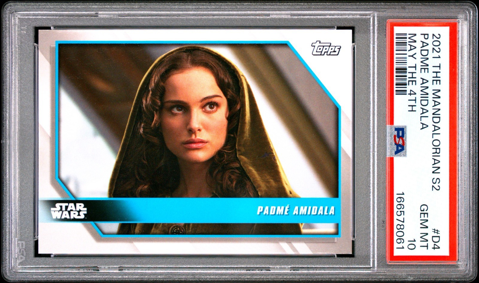 RARE 2021 TOPPS STAR WARS THE MANDALORIAN S2 MAY THE 4TH D4 PADME AMIDALA PSA 10