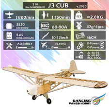 Valueplanes J3 Cub Balsa Bausatz 1,8 m Spannweite RC Balsa Flugzeug + Power System Neu