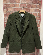 Talbots Petites Suit Jacket Women's Petites 14P Dark Olive Green 100 Wool